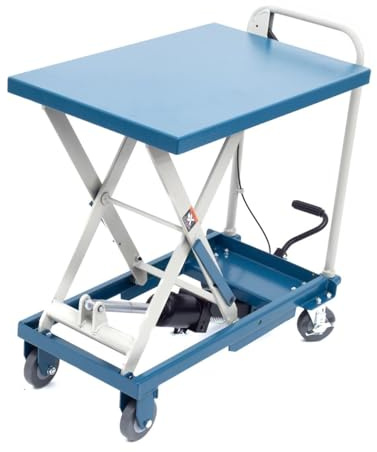 Hubtischwagen hydraulisch – Scherenhubtisch mit Rollen, höhenverstellbar, Tragkraft bis 150 kg, 450 x 700 mm Hubbereich, mobiler Werkstatt-Hubwagen aus Stahl, Plattformwagen