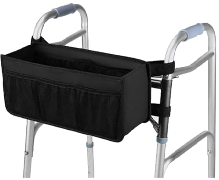 Gosera Walker Basket Walker Bag Water Walker Cup Holder Walker Basket for Folding Walker Foldable Walker Storage Bag