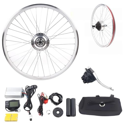 Mqwdxzfes 36V 350W Elektrofahrrad Hinterrad Umbausatz, E-Bike Conversion Kit mit LCD-Display & Controller, Bürstenloser Zahnradmotor, E-Bike Kit für 26 Zoll Erwachsene Fahrrad Mountain/City Bike (36V)
