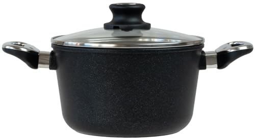BAF Kochtopf Induktion 20 cm mit 2,9 L Volumen und Glasdeckel - Aluguss Suppentopf mit Antihaftbeschichtung - für alle Herdarten geeignet - Made in Germany