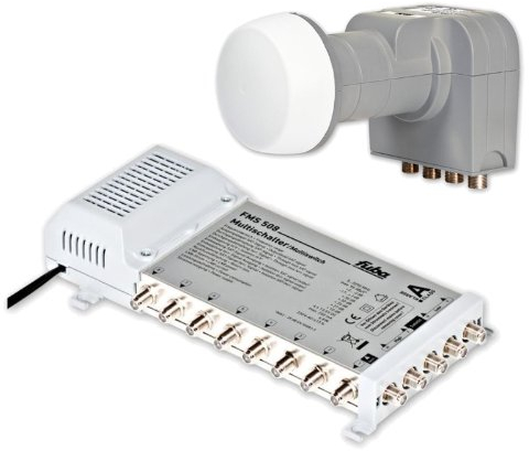 Fuba 8-Teilnehmer Digital Umrüstset - Bestehend aus Fuba DEK 407 Quattro-LNB und Fuba FMT 508 HDTV Multischalter 8 Teilnehmer