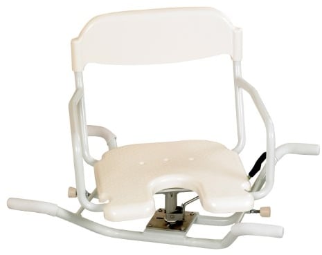 Days Swivelling White Line Bath Seat (Eligible for VAT relief in the UK), Bathing Aid for Handicapped, Disabled, or Elderly, Rotating Seat with Handle, Easy to Get in and Out of the Bathtub