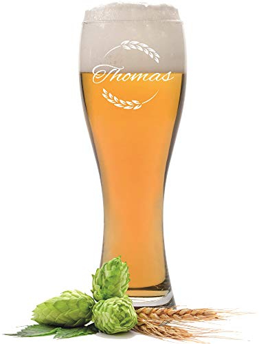 FORYOU24 Leonardo Weizenglas mit Gravur Motiv Vintage - Geschenk für Männer ideal als Vatertagsgeschenk 0,5l - Bierglas mit Gravur - Weizenbierglas als Geburtstagsgeschenk für Männer