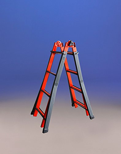 Svelt Scala Telescopica in Acciaio 8 Pioli con Cerniere Semiautomatiche e Profilo Esterno Maggiorato, Serafina