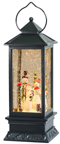 Eldnacele Singende batteriebetriebene musikalisch beleuchtete Weihnachtsschneemann Wasser glitzernde wirbelnde Schneekugel Laterne mit Musik Weihnachten Heimdekoration und Geschenk Schneemann Familie