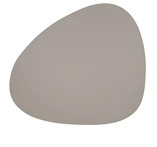 Tischset Platzset Curve L (37x44cm) Softbuck Leder - LindDNA, Farbe:kühles grau