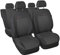 Carpendo® Sitzbezüge Auto in Premium Design - Autositzbezüge Set - Schonbezüge für Autositze - Vordersitze & Rückbank - Dunkelgrau-Grau - Seitenairbag geeignet - TÜV zerifiziert - Elegance P3