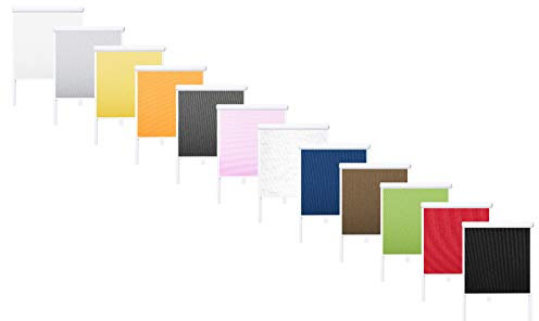 Verdunklungsrollo mit Kassette und seitlichen Leisten 100% Black Out Thermorollo - MEGA Auswahl - 18 Größen - 12 Farben, ohne Bohren (Natur, 100x150 cm)