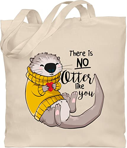 Baumwolltasche - Sprüche Statement - There is no Otter like you I Otter Geschenk - Unisize - Naturweiß - mit aufschrift seeotter beutel statements tiermotiv stoffbeutel sprüchen fischotter