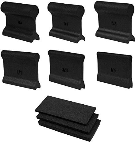 POWERTEC 71441 Flexible Contour Sanding Grips Set w/ 3 Flexible Foam Pads and 6 Profile Grips for Sanding Convex and Concave Profiles