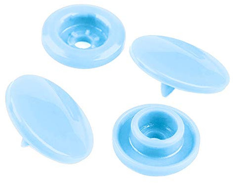 50 Druckknöpfe rund Snaps Druckknopf Snap Button Knöpfe Farb- Größenwahl, Größe:12mm, Farbe:eisblau