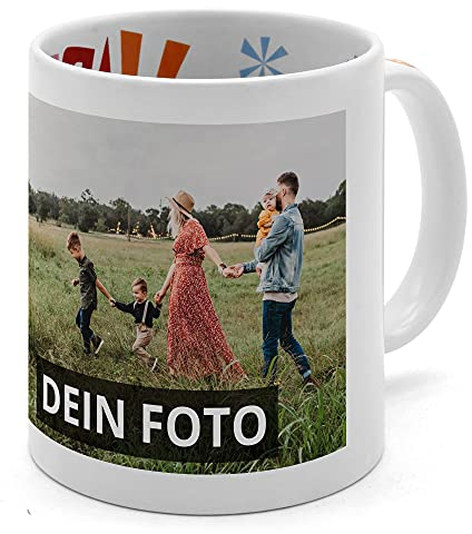 PhotoFancy® - Geburtstagstasse mit Foto selbst gestalten - Fototasse personalisieren und bedrucken