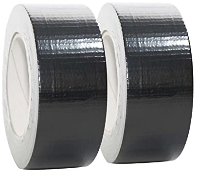 2 Rollen Gewebeband in schwarz | Panzertape | Panzerband | Gaffa Tape | Duct tape | 50mm x 50m, Farbe:schwarz