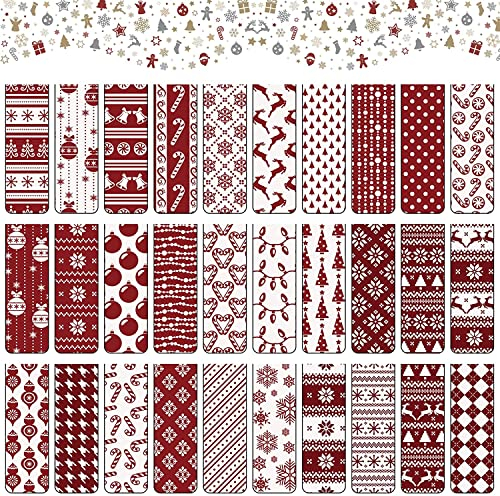 Magnet Magnetische Lesezeichen,30 Stück Weihnachten Magnetische Lesezeichen,Magnetische Lesezeichen bunt,Magnetic Markings,Magnet Lesezeichen Kinder,Magnetische Seiten Markierungen(Rote Weihnachten)