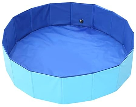 Queta Planschbecken für Hunde und Kinder PVC Hundepool für Große & Kleine Hunde Faltbare Hundebadewanne rutschfeste Schwimmbad für Hunde Swimmingpool Badewanne Wasserbecken für Hunde (80 x 20cm)