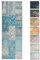 Kelim Patchwork Teppich Blau 80 X 290 cm - Maschinenwaschbar - Moderner Kurzflor Wohnzimmer Teppich - Super Soft