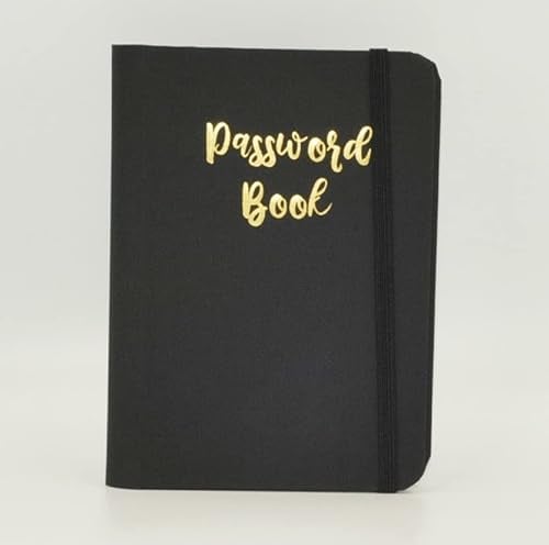 Passwortbuch – A-Z Registerkarte für Internetanmeldungsinformationen Schwarz kleines Passworthalter Tagebuch Notizbuch für Computer und Website