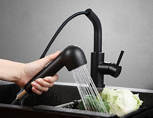 Grifo de Cocina para Fregadero Extraíble (ABS + Acero Inoxidable SUS 304). Grifo con Ducha Extensible de Fregadero Caño 360°, Monomando Mezclador, 2 Modos de Rociador, Aireador, Válvula de Cerámica.