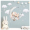 Little Deco Wandsticker Hase mit Mond Wandtattoo Tiere Wolken Kinderzimmer Babyzimmer Wandaufkleber Schlafzimmer Wanddeko DL871-3