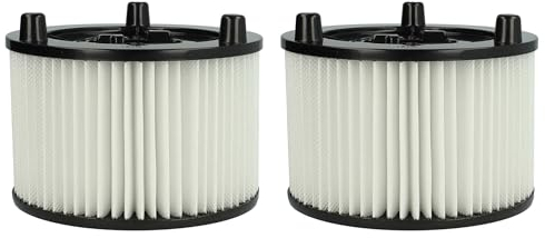 vhbw set da 2x filtro a pieghe piatte compatibile con Bosch AdvancedVac 20 aspiratore umido/secco - Cartuccia filtrante, carta/plastica, bianco