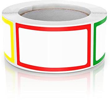 Namensschilder Aufkleber 4.5x2.5 cm Bunte Grenz Name Tag Stickers selbstklebende Farben Kategorie-Etiketten Bunte Grenz parteien kinder kleidung büro 300 stk