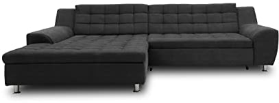 DOMO. collection Ecksofa Merida, Sofa mit Schlaffunktion in L-Form, Eckcouch, Polsterecke, Schlafsofa 304 x 200 x 84 cm (BxTxH), dunkelgrau