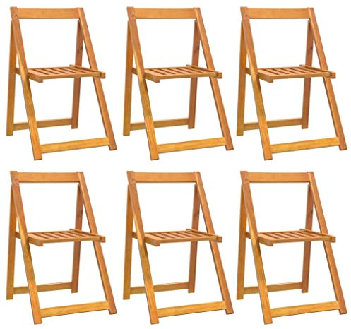 vidaXL Klappstühle, 6 Stück, Massivholz Akazie