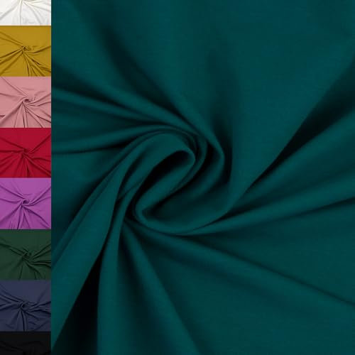 MAGAM-Stoffe Theo French Terry uni Sweat Stoff Oeko-Tex Meterware 50cm (19. Petrol)