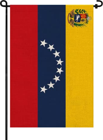Bandiera venezuelana, 30,5 x 45,7 cm, in tela di iuta double face, per decorazione esterna, cortile, portico e terrazza (Venezuela)