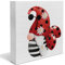 Country Red Insect Gnom Wood Box Schild Decor Schreibtisch Schild Insekten Zwerg und Gänseblümchen Holzbox Block Schild Rustikale Home Shelf Wall Dekoration