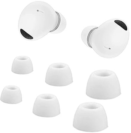 Adhiper 3 Pairs Silicone Galaxy Buds 2 Pro Ear Tips Earbuds, Compatible with Samsung Galaxy Buds 2 Pro (S/M/L White)