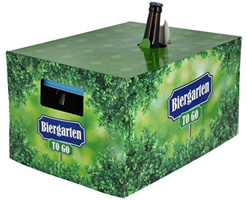 KAMACA Geschenkverpackung für Bierkasten Hülle Aufsatz für Bierkästen lustiges Geschenk Geburtstag (Bier - Geschenkverpackung Biergarten)