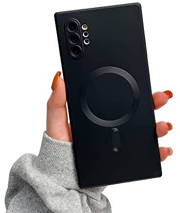 Doowear Galaxy Note 10+Plus Case Magnetic [Support Magsafe Charger] Wireless Anti-Scratch Shockproof Full Camera Protection Slim Silicon Phone Cover Case for Samsung Galaxy Note 10 Plus 6.8-Black