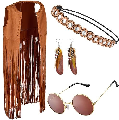 Balinco Indianerin Kostüm Set mit Haarband + Brille + Ohrringe (L)