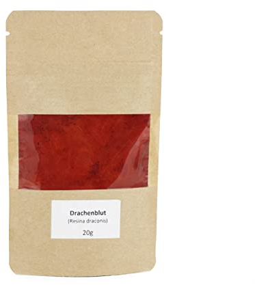 NKlaus Pulver Weihrauch zum Räuchern 20g - Räucherwerk Drachenblut für Mediation und spirituelle Zeremonien - Echten 100% naturreines Dracaena cinnabari Harz Sumatra-Drachenbaum 14351