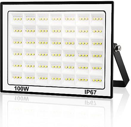 URTBST 100W LED Strahler Außen,10000LM LED Strahler IP67 Wasserfest LED Fluter Außenstrahler,Superhell 7000K Kaltweiß LED Scheinwerfer,Aussenstrahler für Garten,Hinterhof,Garage,Lager,Flur