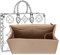 D.DUO Bag Purse Organiser with Zip, Tote Organiser Insert for LV Onthego (Beige, M)