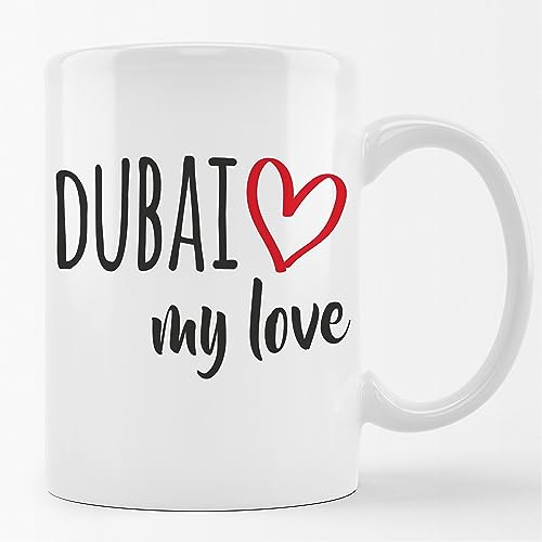 Huuraa Tasse Dubai my love Geschenk 330ml Weiß Dubai Präsent