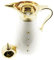 Thermokanne 1L Isolierkanne Teekanne Thermosflasche Kaffeekanne Weiß/Gold