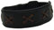 Hundehalsband Zierstick Breit Schwarz Braun Kreuz Schutzlasche Halsband Hund Leder Lederhalsband große, mittlere Rassen Hohe Zugkraftt (L, Schwarz/Braun)