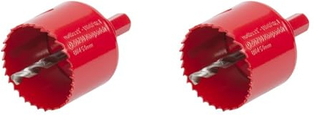 wolfcraft Bi-Metall-Lochsäge I 5472000 I Für Trockenbaumaterialien, Holz, Kunststoffe und Metalle, Schnitttiefe 40 mm (Packung mit 2)