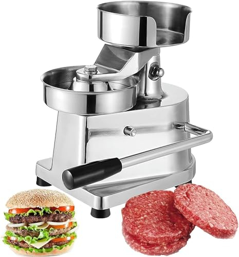 BTURYT Kommerzielle Hamburgerpresse, Patty-Maker, manuelle Burger-Formmaschine aus Edelstahl, 5-Zoll-Form-Fleischformmaschine, for Patties, BBQ, Burger-Presse