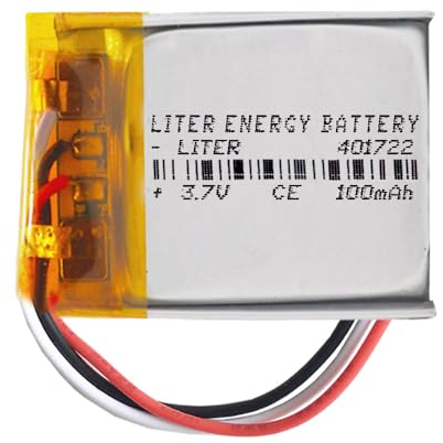 Batterie à 3 Fils 401722 LiPo 3.7V 100mAh 0.37Wh 1S 5C Liter Energy Battery Rechargeable avec PCM thermistance NTC Montre électronique Ne Convient Pas à la Radiocommande 24x17x4mm (3P|100mAh|401722)