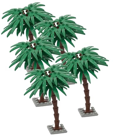 LONESTAR Bricks Klemmbausteine | City Bausatz BÄUME 5X Palme Green | Marktführer kompatibel | DIY