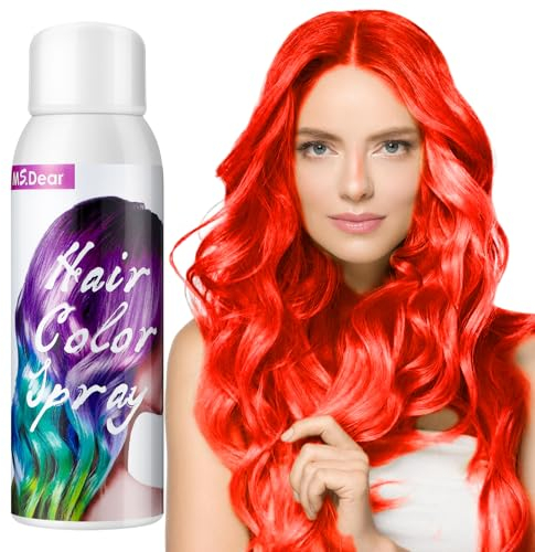 VEQENIFY Temporäre Haarfarbespray Rot, Haarfarbenspray, Haarspray Farbspray, Haarfarbe Auswaschbar, Haarfarbe Hairspray, Haarspray für Kinder Und Erwachsene, Karneval, Cosplay, Weihnachten Halloween