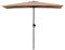 250x130cm Halbrunder Balkonschirm, Sonnenschutz Wandschirm, Höhenverstellbar, Outdoor Halbschirm Terrassenschirm mit Kurbel und 5 Streben(Khaki)