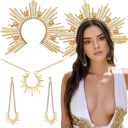 JeVenis Sonne Halo Crown Krone Sonne Halo Haarreif Gothic Accessoires Gothic Halo Krone Halo Haarreif Sonne Sonne Haarreif Kostüm Damen