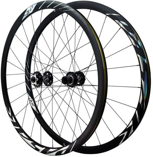UNFRASLOP Radsatz 700C Steckachse Rennrad Laufradsatz Scheibenbremse 8 9 10 11 12 Gang Kassettenlagernaben 24H 30MM Felgen Aluminiumlegierung,Schwarz