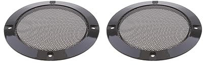 Tityvirnix Juego de 2 rejillas para altavoces RV de 4 pulgadas, malla circular, protector de altavoz negro de 4 pulgadas