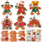 BOOMTOP 24pcs Lebkuchenmann Bastelset Kinder Weihnachten Basteln Weihnachten Deko Anhänger Papier Weihnachtsbaum Anhänger Kreativsets mit Aufkleber Weihnachtsanhänger Winter Neujahr Dekoration
